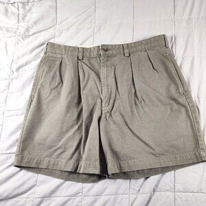 Ralph Lauren Polo Chino Shorts 34 Khaki Flat Front Classic Fit RN41381